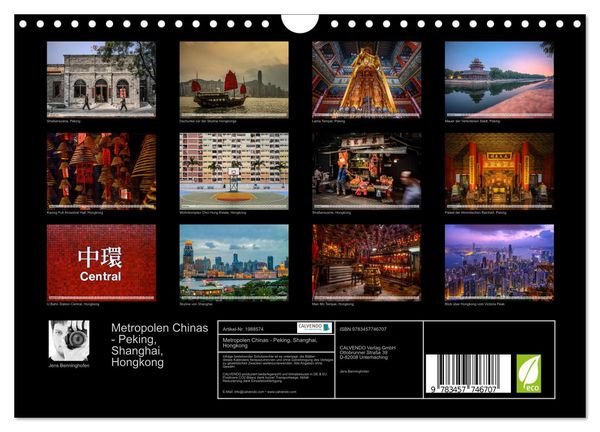 Produktbild: Metropolen Chinas - Peking, Shanghai, Hongkong (Wandkalender 2026 DIN A4 quer), CALVENDO Monatskalender
