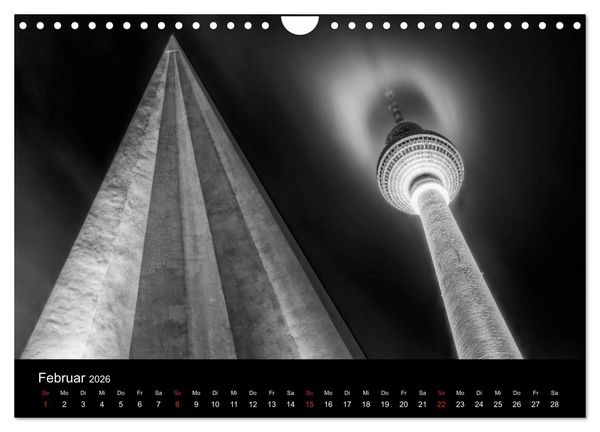 Produktbild: Berlin Monochrome (Wandkalender 2026 DIN A4 quer), CALVENDO Monatskalender