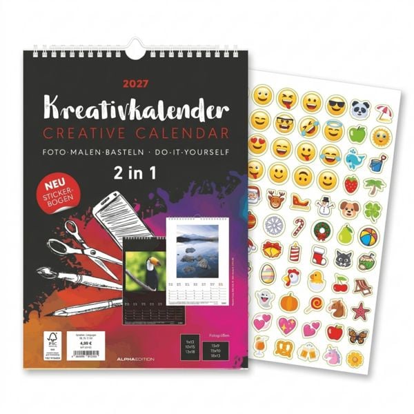 Produktbild: Kreativkalender A4 - 2 in 1 2027