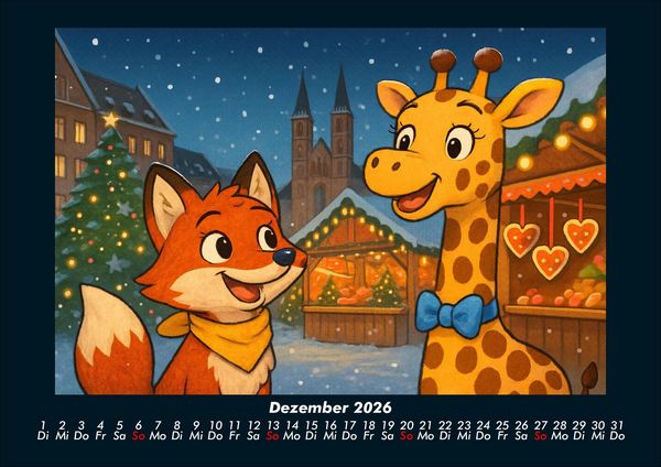 Produktbild: Finn & Nala - Reise durch Deutschland 2026 Fotokalender DIN A4
