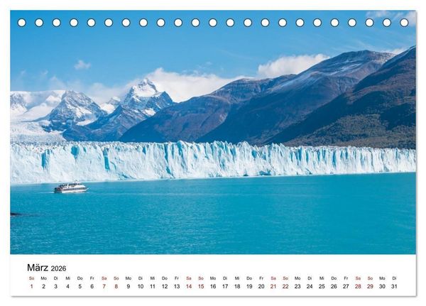Produktbild: Patagonien, Los Glaciares Nationalpark: Perito Moreno Gletscher (Tischkalender 2026 DIN A5 quer), CALVENDO Monatskalender