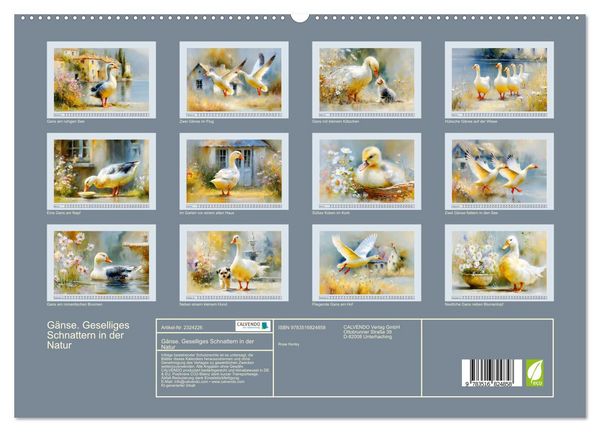Produktbild: G&auml;nse. Geselliges Schnattern in der Natur (hochwertiger Premium Wandkalender 2027 DIN A2 quer), Kunstdruck in Hochglanz
