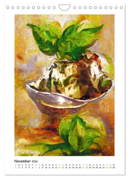Produktbild: Eisbecher-Tr&auml;ume - Kunstvoll gemalte Eiskreationen in Acryl (Wandkalender 2026 DIN A4 hoch), CALVENDO Monatskalender