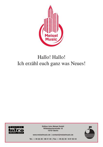 Produktbild: Hallo! Hallo! Ich erz&auml;hl euch ganz was Neues!