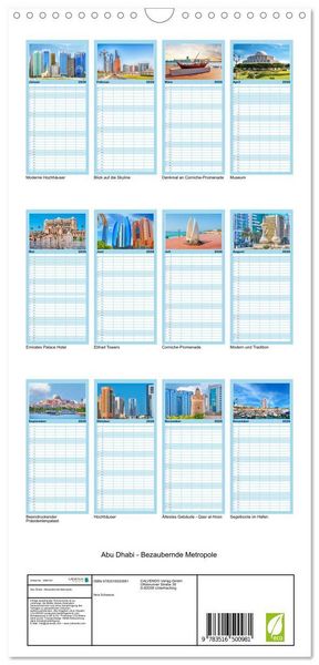 Produktbild: Familienplaner 2026 - Abu Dhabi - Bezaubernde Metropole mit 5 Spalten (Wandkalender, 21 x 45 cm) CALVENDO