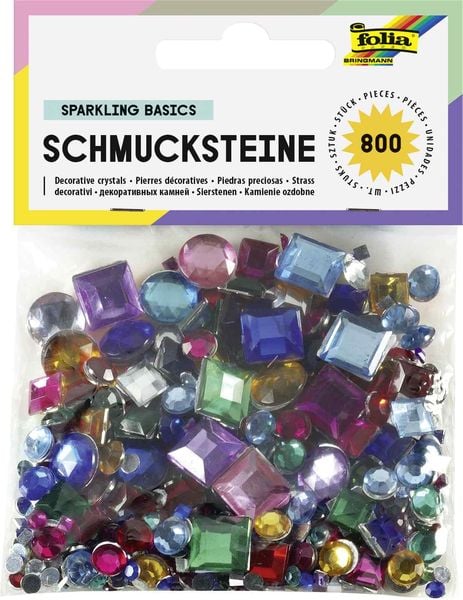 Produktbild: Folia  Schmucksteine SPARKLING BASICS, 800 St&uuml;ck, Gr&ouml;&szlig;en und Farben sortiert