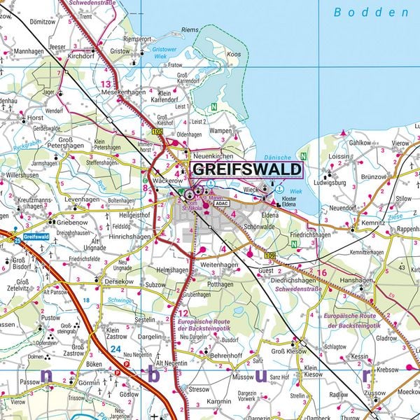 Produktbild: freytag & berndt Stra&szlig;enkarte R&uuml;gen - Mecklenburg-Vorpommern 1:150.000