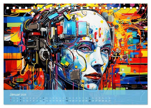 Produktbild: Pop-Art. Eine Reise in coolen Illustrationen (Tischkalender 2026 DIN A5 quer), CALVENDO Monatskalender