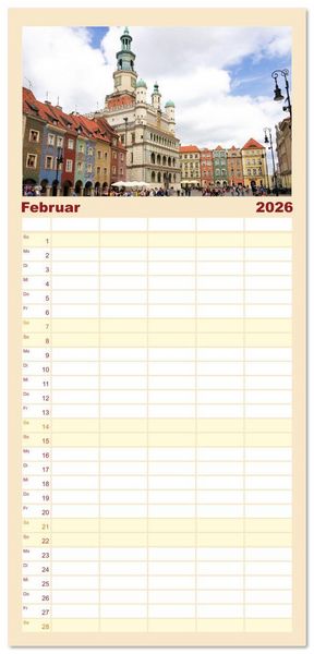 Produktbild: Familienplaner 2026 - Posen - Traumhaftes Reiseziel in Polen mit 5 Spalten (Wandkalender, 21 x 45 cm) CALVENDO