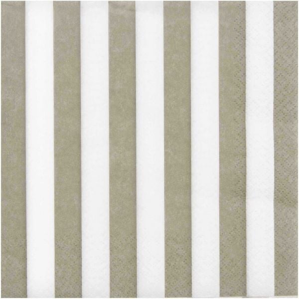 Produktbild: Servietten, beige/wei&szlig; gestreift, MIX