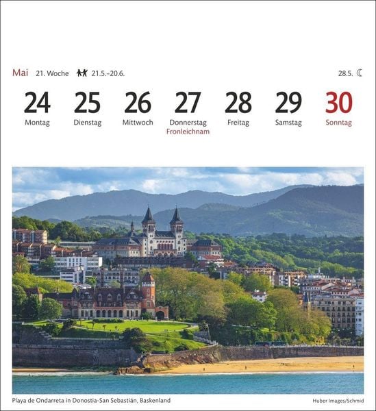 Produktbild: Spanien Sehnsuchtskalender 2027 - Wochenkalender mit 53 Postkarten