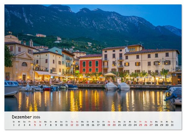 Produktbild: Malcesine - Am Ostufer des Gardasees (hochwertiger Premium Wandkalender 2026 DIN A2 quer), Kunstdruck in Hochglanz
