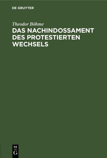 Produktbild: Das Nachindossament des protestierten Wechsels