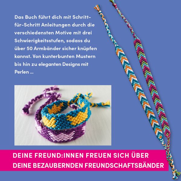Kreativstart Kids Freundschaftsbänder. Anleitungsbuch und Material