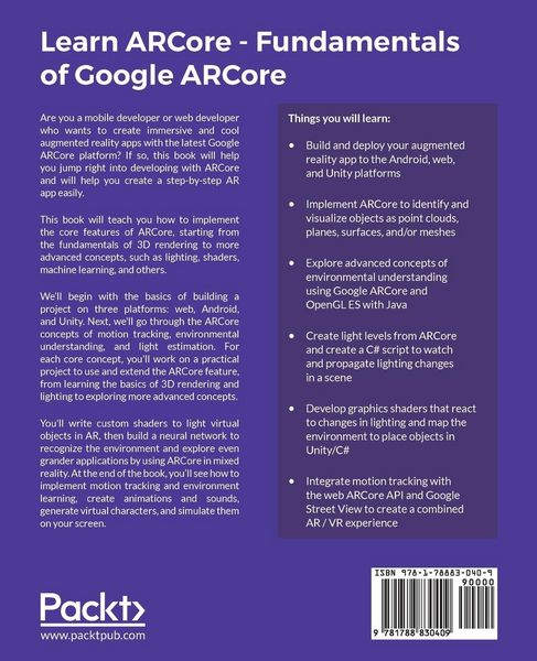 Produktbild: Learn ARCore - Fundamentals of Google ARCore