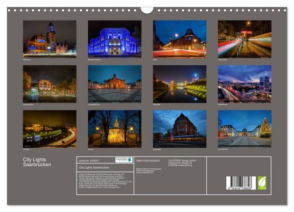 Produktbild: City Lights Saarbr&uuml;cken (Wandkalender 2026 DIN A3 quer), CALVENDO Monatskalender