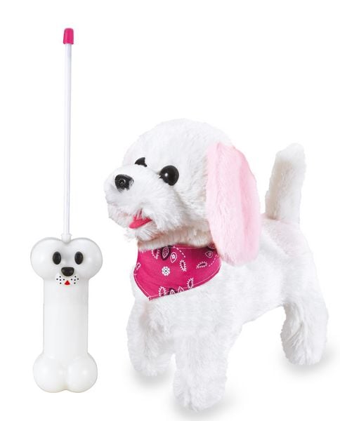 Produktbild: Jamara - RC Pl&uuml;schhund Trixi, 27 MHz, Weiss/Rosa