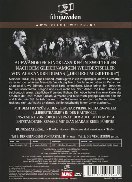 Produktbild: Der Graf von Monte Christo (1943) - Filmjuwelen