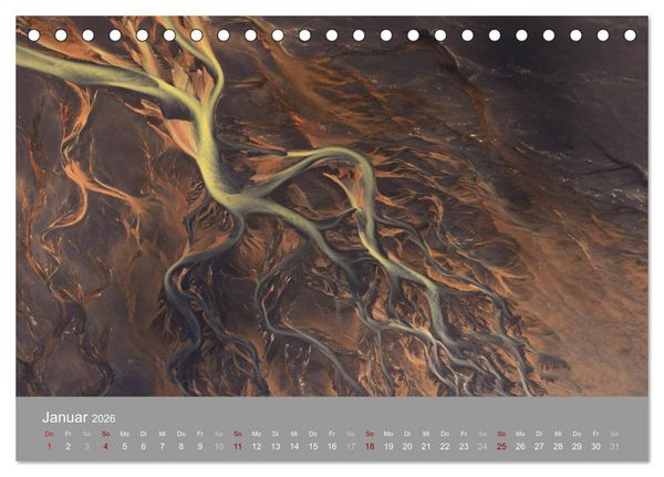 Produktbild: Naturkunst - Luftbilder (Tischkalender 2026 DIN A5 quer), CALVENDO Monatskalender