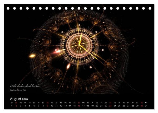 Produktbild: Zeit 2026 - Grafiken und Zitate (Tischkalender 2026 DIN A5 quer), CALVENDO Monatskalender