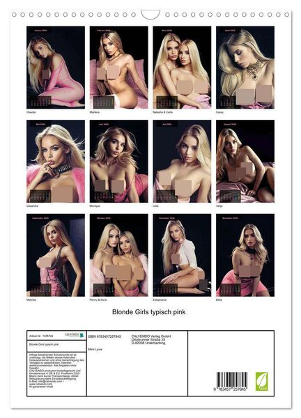 Produktbild: Blonde Girls typisch pink (Wandkalender 2026 DIN A3 hoch), CALVENDO Monatskalender