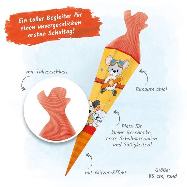 Produktbild: TR&Ouml;TSCH- Schult&uuml;te 85 cm Zum Schulstart Tierfreunde