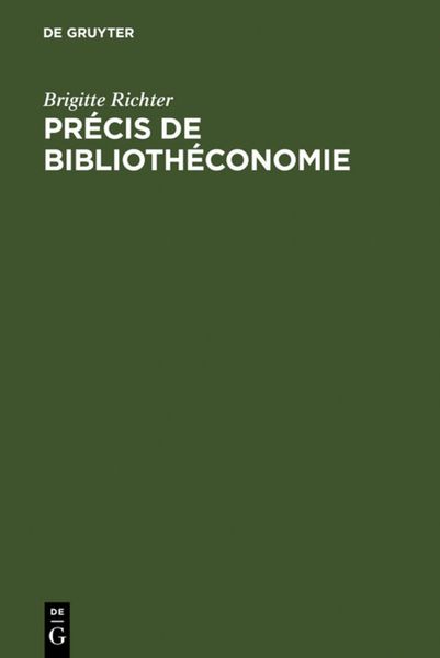 Produktbild: Pr&eacute;cis de Biblioth&eacute;conomie