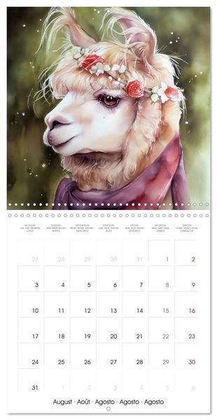 Produktbild: Alpagas du c&oelig;ur (Calendrier mural carr&eacute; 2026 30x30 cm) Calendrier double avec une page pour vos prises de notes