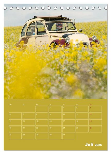 Produktbild: Citro&euml;n 2 CV &ndash; Flower Power (Tischkalender 2026 DIN A5 hoch), CALVENDO Monatskalender