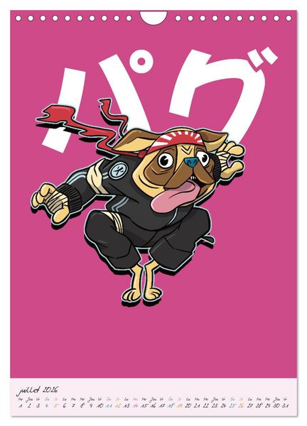 Produktbild: Animaux Samoura&iuml;s Dangereux (Calendrier mural 2026 DIN A4 horizontal), CALVENDO calendrier mensuel