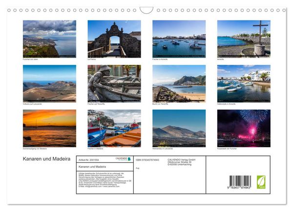 Produktbild: Kanaren und Madeira (Wandkalender 2026 DIN A3 quer), CALVENDO Monatskalender
