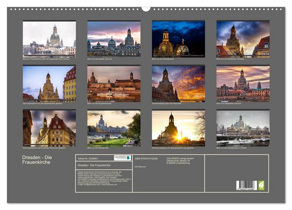 Produktbild: Dresden - Die Frauenkirche (Wandkalender 2026 DIN A2 quer), CALVENDO Monatskalender