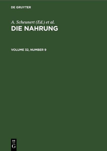 Produktbild: Die Nahrung. Volume 32, Number 9