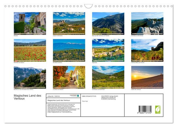 Produktbild: Magisches Land des Ventoux (Wandkalender 2026 DIN A3 quer), CALVENDO Monatskalender