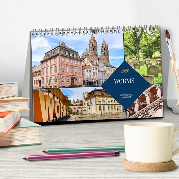 Produktbild: Worms - historisch und sagenhaft (Tischkalender 2026 DIN A5 quer), CALVENDO Monatskalender