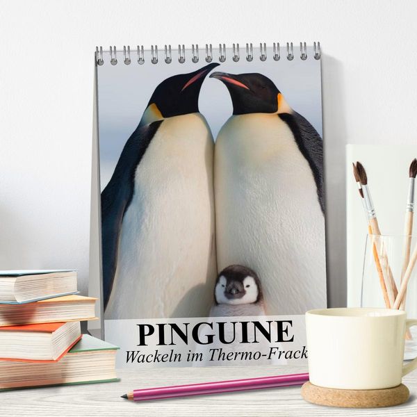 Produktbild: Pinguine - Wackeln im Thermo-Frack (Tischkalender 2026 DIN A5 hoch), CALVENDO Monatskalender