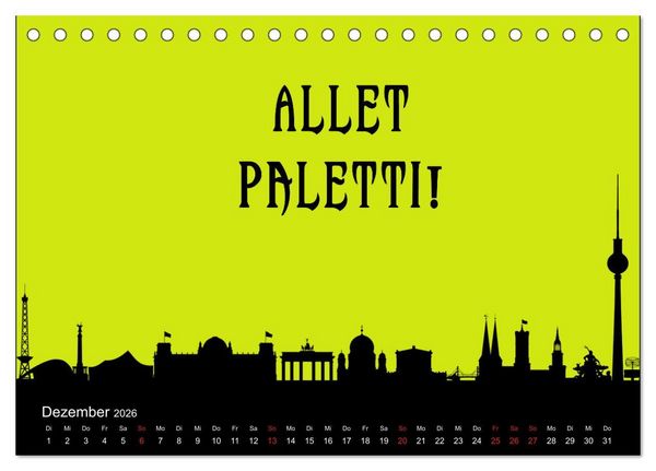 Produktbild: Berliner Mundart (Tischkalender 2026 DIN A5 quer), CALVENDO Monatskalender