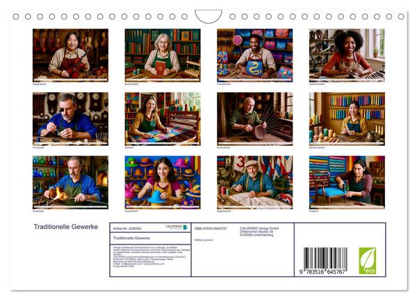 Produktbild: Traditionelle Gewerke (Wandkalender 2026 DIN A4 quer), CALVENDO Monatskalender