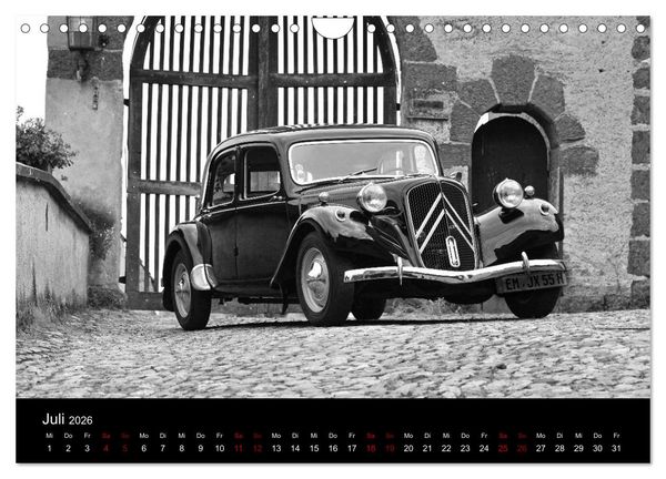 Produktbild: Citro&euml;n 11 CV Traction Avant in schwarzweiss (Wandkalender 2026 DIN A4 quer), CALVENDO Monatskalender