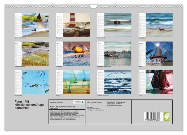 Produktbild: Fan&oslash; - Mit k&uuml;nstlerischem Auge betrachtet (Wandkalender 2027 DIN A3 quer), CALVENDO Monatskalender