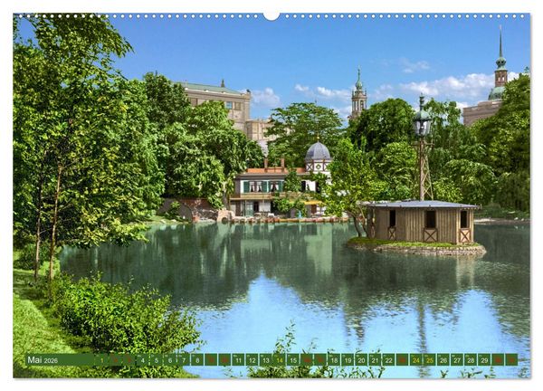 Produktbild: Historisches Dresden um 1900 - Fotos restauriert und koloriert (Wandkalender 2026 DIN A2 quer), CALVENDO Monatskalender
