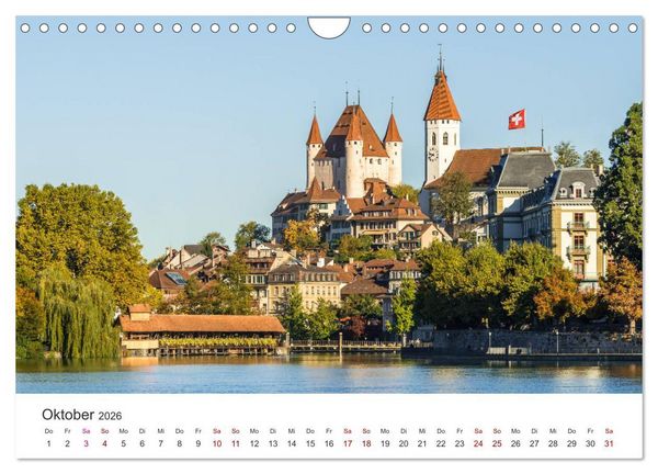Produktbild: Schweiz - Die sch&ouml;nsten St&auml;dte (Wandkalender 2026 DIN A4 quer), CALVENDO Monatskalender