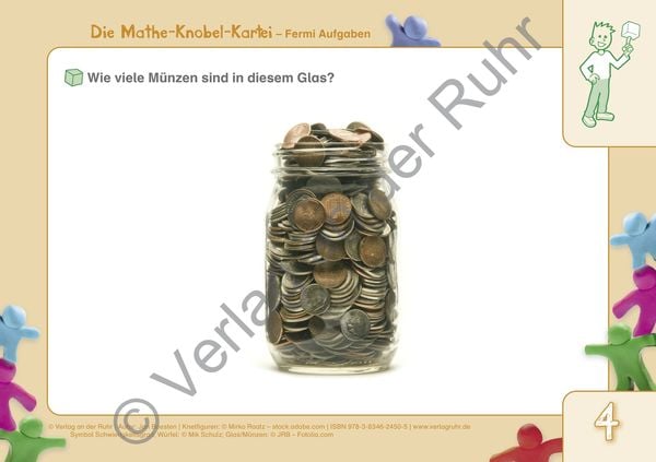 Produktbild: Die Mathe-Knobel-Kartei: Fermi-Aufgaben, Klasse 3-6
