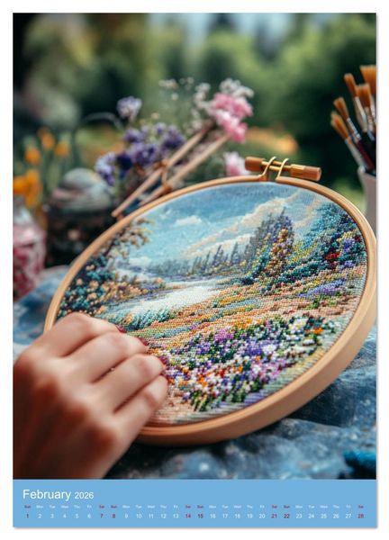 Produktbild: Elegance in Embroidery (Wall Calendar 2026 DIN A3 portrait), CALVENDO 12 Month Wall Calendar