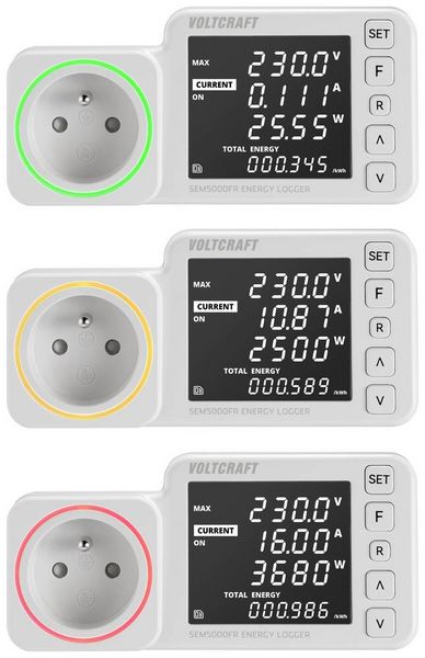 Produktbild: VOLTCRAFT SEM5000 FR Energiekosten-Messger&auml;t Kostenprognose, Alarmfunktion, Stromtarif einstellbar, Datenloggerfunktion