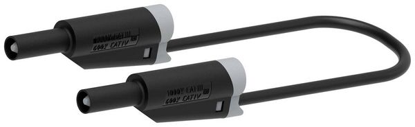 Produktbild: Electro PJP 2710-IEC-CD1-25N Messleitung Lamellenstecker 4 mm Lamellenstecker 4 mm 25 cm Schwarz 1 St.