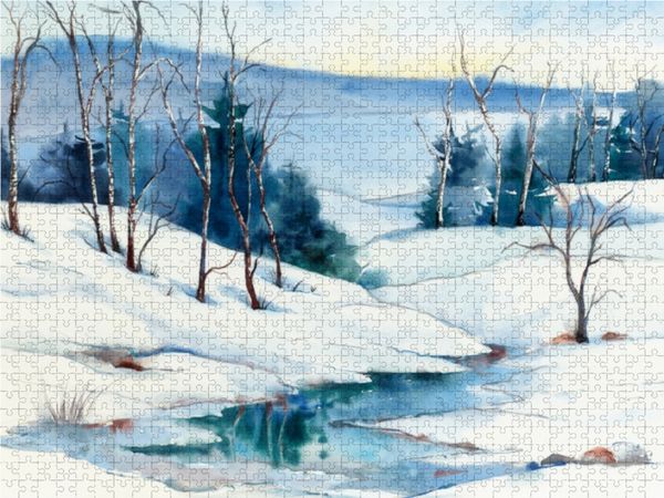 Produktbild: CALVENDO Puzzle Schneelandschaft 1000 Teile Lege-Gr&ouml;&szlig;e 64 x 48 cm Foto-Puzzle Bild von Jitka Krause