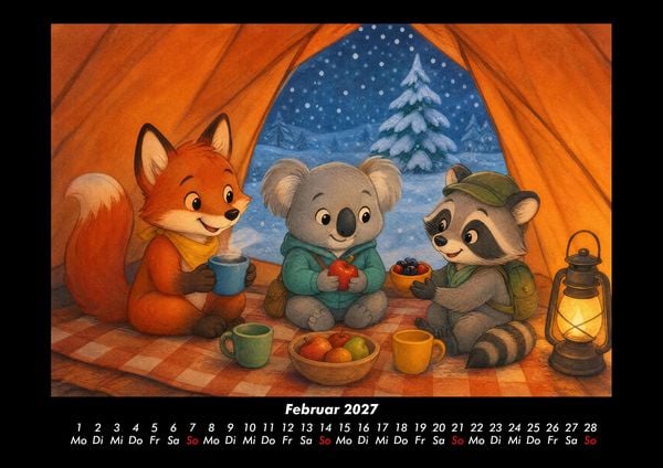 Produktbild: Camping-Abenteuer mit Finn, Kiki & Rocco 2027 Fotokalender DIN A3
