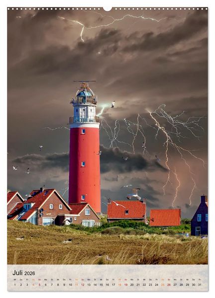 Produktbild: Leuchtt&uuml;rme im Gewitter (Wandkalender 2026 DIN A2 hoch), CALVENDO Monatskalender