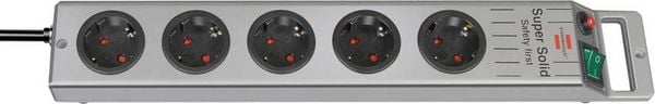 Produktbild: Brennenstuhl 1153340115 Steckdosenleiste mit Schalter 5fach Silber Schutzkontakt 1 St.